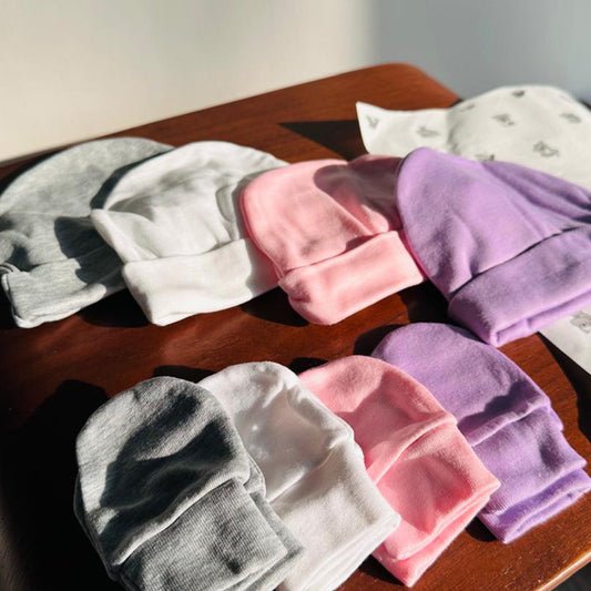 baby beanie and scratch mitten set