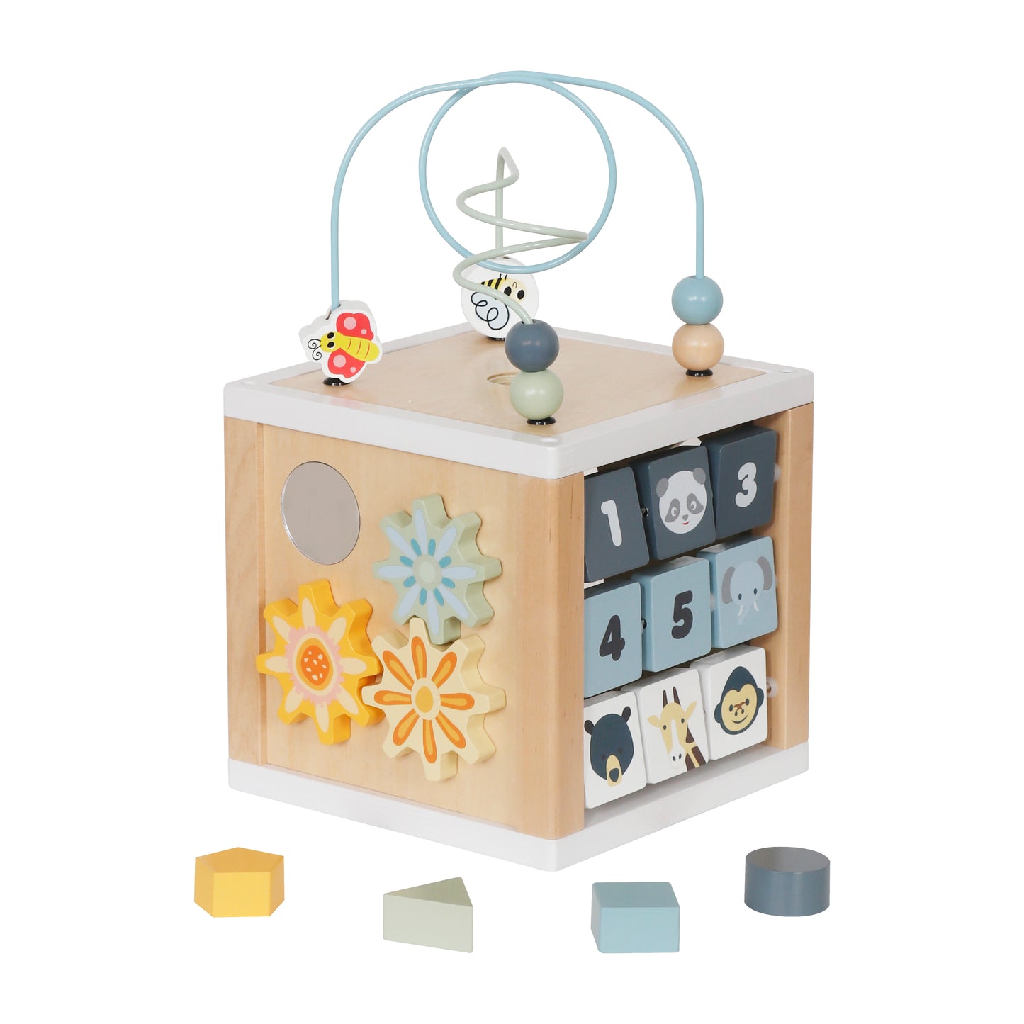 wooden animal activity cube
