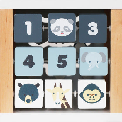wooden animal activity cube