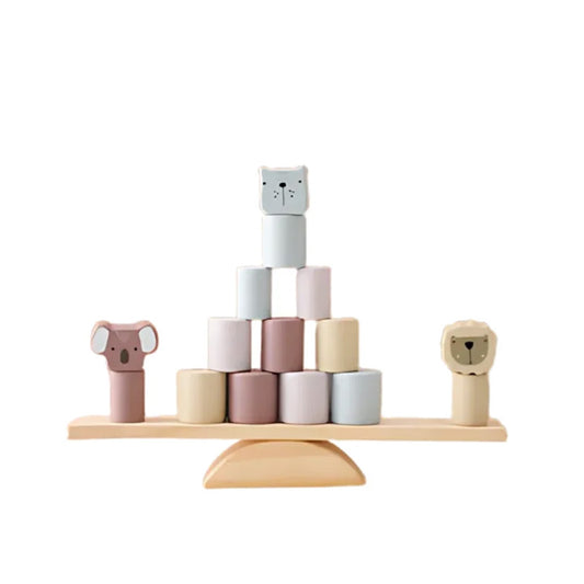 wooden animal balance seesaw