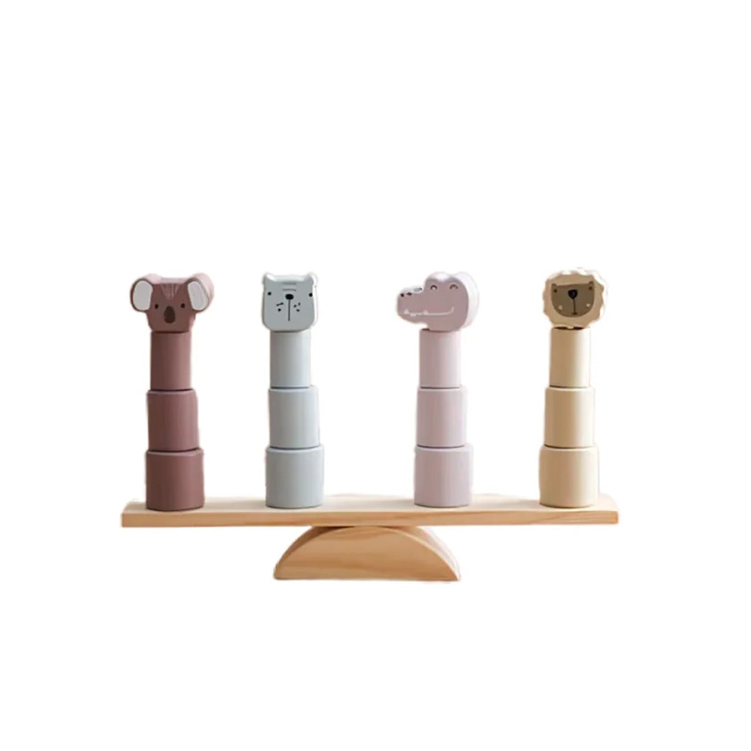 wooden animal balance seesaw
